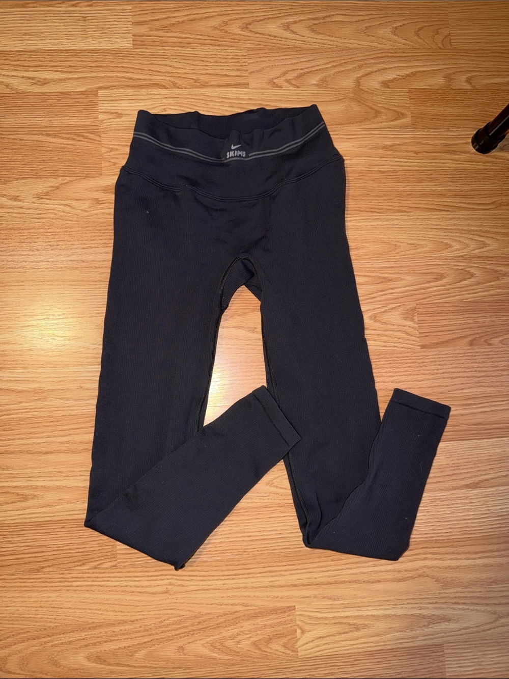 SKIMS Black Ribbed Seamless Leggings